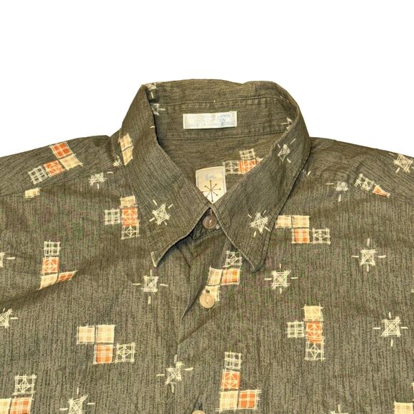 Burma Bibas Shirt Men's Size L 60 Singles Lawn Green Button Down Collared S/S - Picture 2 of 6